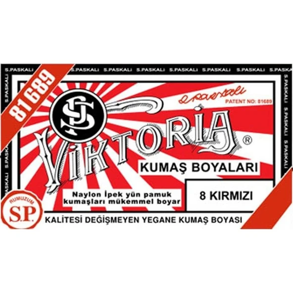 Viktoria Kumaş Boyası Kırmızı (Adet) Viktoria - 1