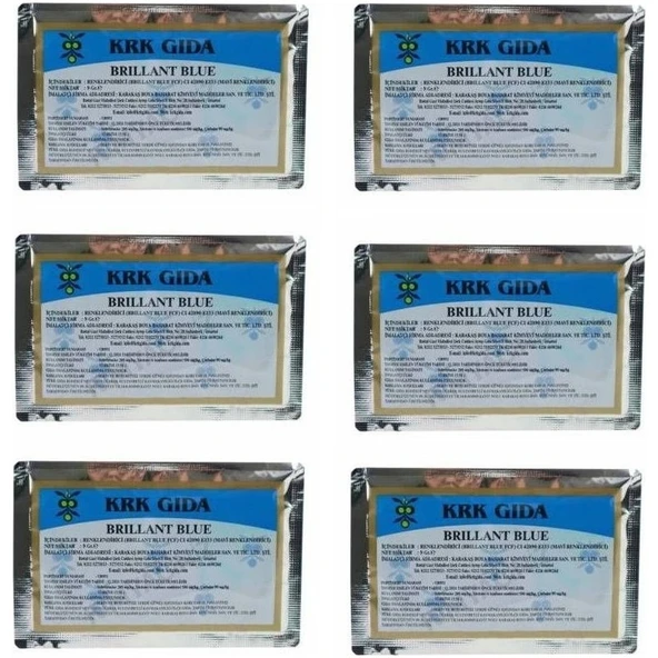 Krk Gıda Boyası 6 Adet Mavi 6x9 Gr. - 1