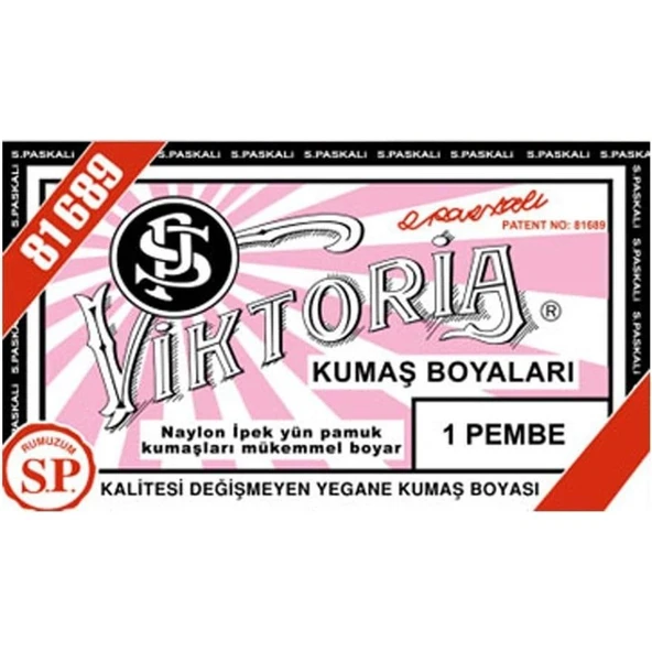 Viktoria Kumaş Boyası Pembe (Adet) Viktoria - 1