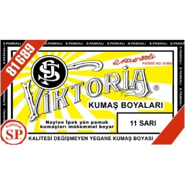 Viktoria Kumaş Boyası Sarı - 1