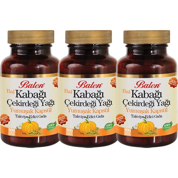 Balen Bal Kabağı Çekirdeği Yağı 100 Yumuşak Kapsül x 3 Adet ürün görseli