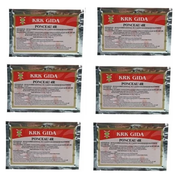 Krk Gıda Boyası 6 Adet Kırmızı 6x9 Gr. ürün görseli