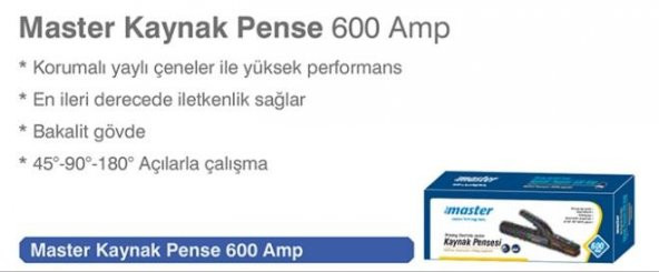 Kaynak Pensesi 600 Amp - First Master - 2