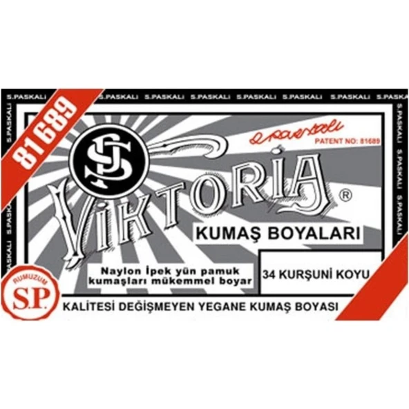 Viktoria Kumaş Boyası Koyu Kurşuni (Adet) Viktoria - 1