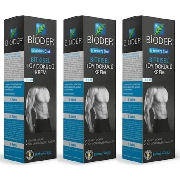 Bioder Bitkisel Tüy Dökücü Krem Erkeklere Özel 100 ml x 3 Adet 912486382963 ürün görseli