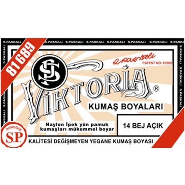 Viktoria Kumaş Boyası Açık Bej (Adet) Viktoria 8690000962006 - 1