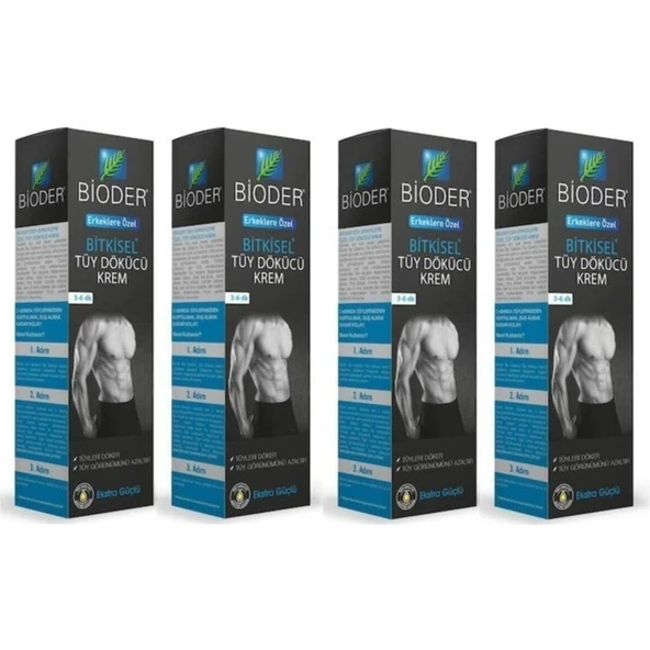 Bioder Bitkisel Tüy Dökücü Krem Erkeklere Özel 100 ml x 4 Adet ürün görseli