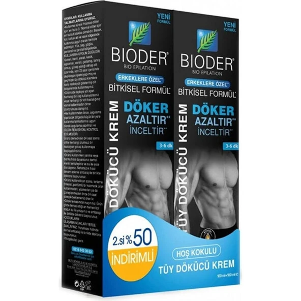Bioder Erkekler Için Tüy Dökücü Krem 100 ml + 100ML - 1