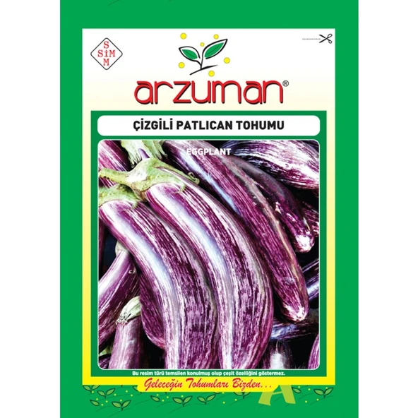 Arzuman Patlıcan Sebze Tohum Çizgili 5 gr ürün görseli