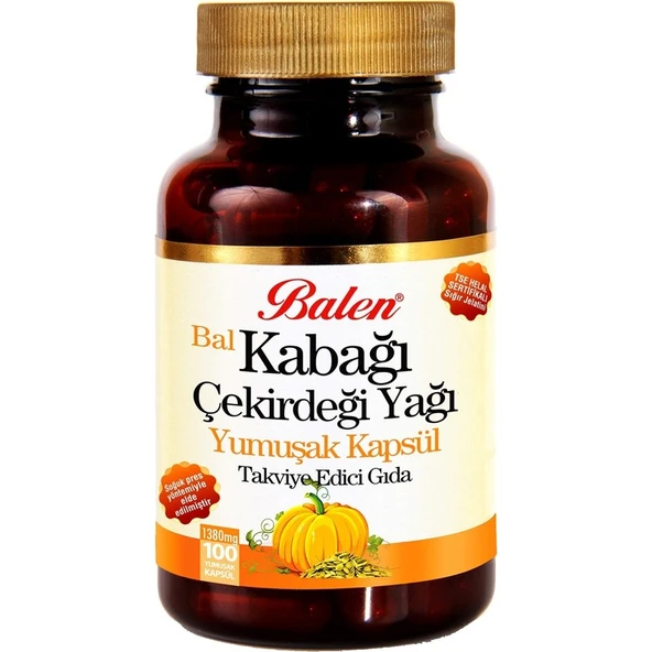 Balen Bal Kabağı Çekirdeği Yağı 100 Kapsül x 1380 Mg Kabak - 1