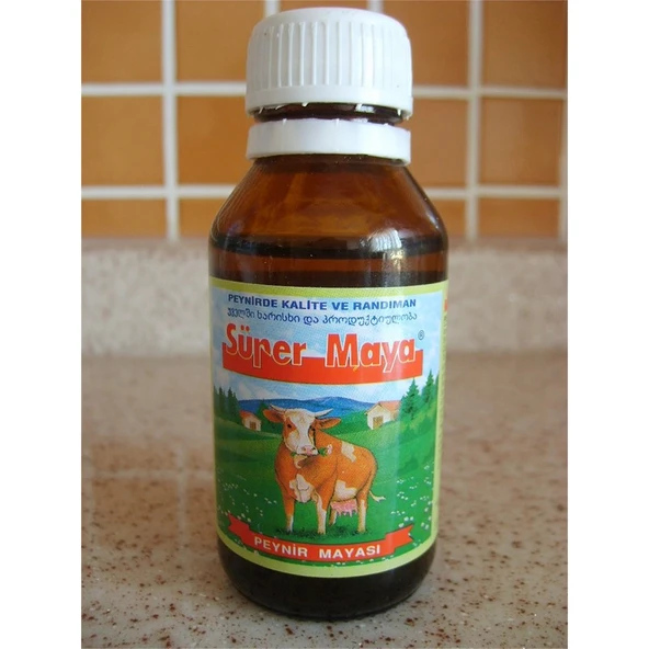 Süper Peynir Mayası 100 ml - Türkiye'de Üretilmiştir, Yüksek Verim ve Doğallık, Katkı Maddesi Yok