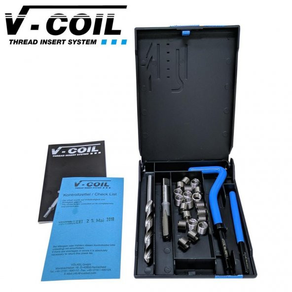 V-Coil M12x1.75 Helicoil Seti Diş Tamir Takımı