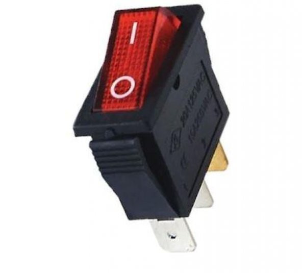 IC-113 Kırmızı Dar Işıklı Anahtar On/Off Switch 3P