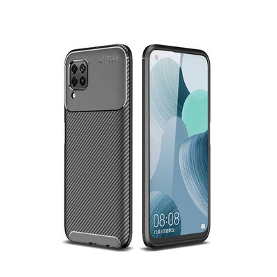 Moby Shop Huawei P40 Lite Kılıf Karekarbon Desenli Şık ve Dayanıklı Torvex Premium Silikon Kapak - 1