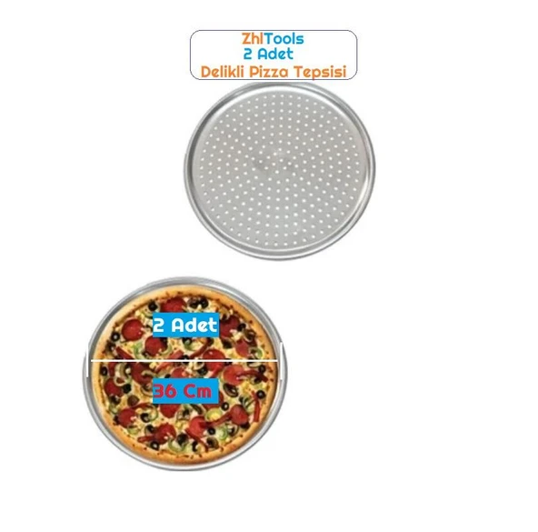 Zhltools Lahmacun Pizza Pide Pişirme Tepsisi 36 CM 2 li SET - Resim 3