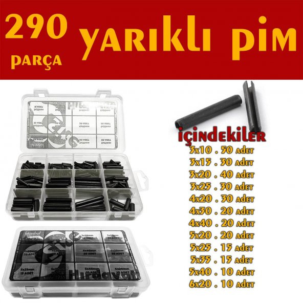 290 Parça Yarıklı Pim Seti