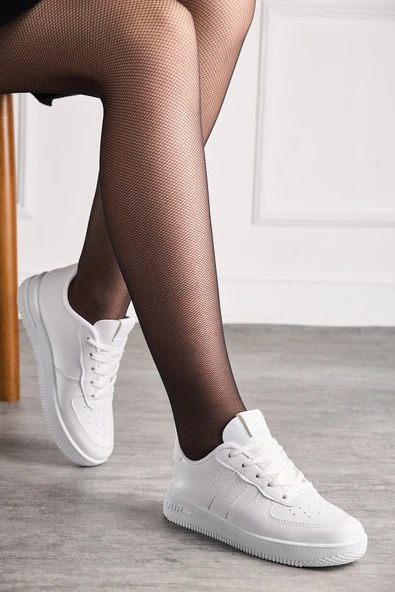 Günlük Unisex  Spor Ayakkabı Bağcıklı Dikiş Detaylı Hafif Kalın Yüksek Taban Sneaker 4005 - 8