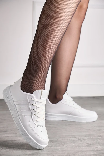 Günlük Unisex  Spor Ayakkabı Bağcıklı Dikiş Detaylı Hafif Kalın Yüksek Taban Sneaker 4005 - 7