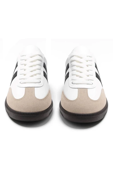 Kadın Bağcıklı Hafif Kaymaz Tabanlı Yumuşak Süet Detaylı Günlük Ayakkabı 341 - 12