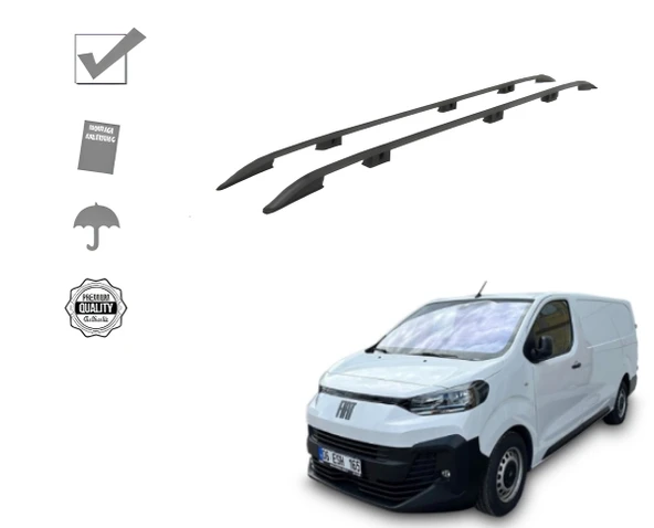 SCUDO VAN MAXİ UZUN ŞASE TAVAN ÇITASI SİYAH 2022 2023 2024 2025 2026 2027 ürün görseli 1