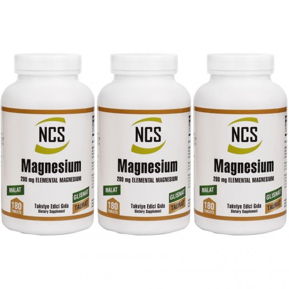 Magnesium (magnezyum) Malat Glisinat Taurat 180 Tablet X 3 Kutu