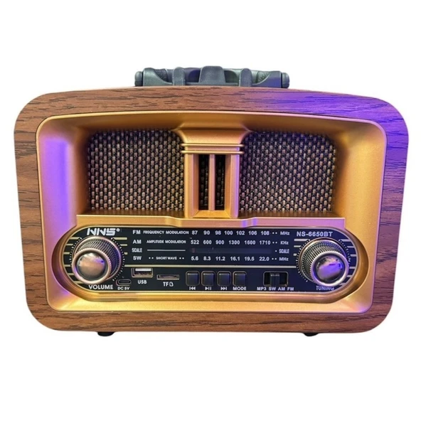 BUFFER® Taşınabilir Klasik AM/FM/SW  Retro Ev Radyo USB ile Şarj Olabilen Retro Radyo ürün görseli 1