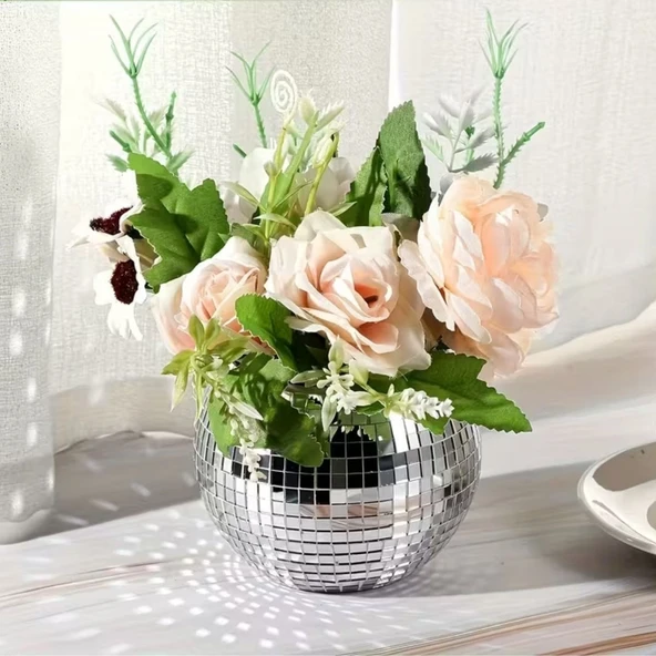 BUFFER® Kare Silver Cam Mozaik Fayans Çıkartmaları El İşi Kare Cam Fayans Kendinden Yapışkanlı Aynalı Dekor Panel 30x30 Cm - Resim 4