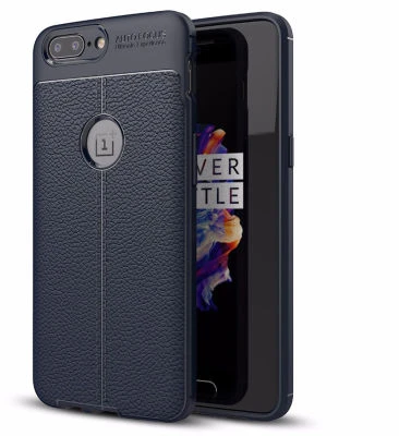 One Plus 5 Kılıf Deri Silikon Yüzeyli Yüksek Kaliteli Sİlikondan Üretilmiş Premium Silikon Kapak RYC/Niss ürün görseli