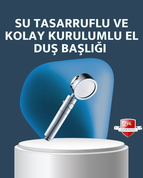 Yüksek Basınçlı 3 Fonksiyonlu Duş Başlığı ürün görseli