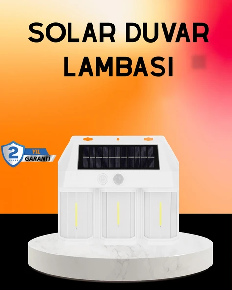 Güneş Enerjili 3 Modlu Duvar Apliği – Bahçe ve Garaj Aydınlatması ürün görseli