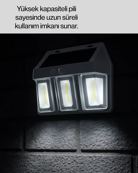 Güneş Enerjili Bahçe ve Duvar Aydınlatma – BK-618-3 LED Lamba - Resim 5