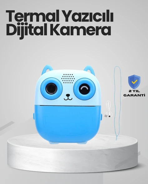 Anında Baskı Yapabilen Çocuk Fotoğraf Makinesi Hafıza Kart Destekli ürün görseli