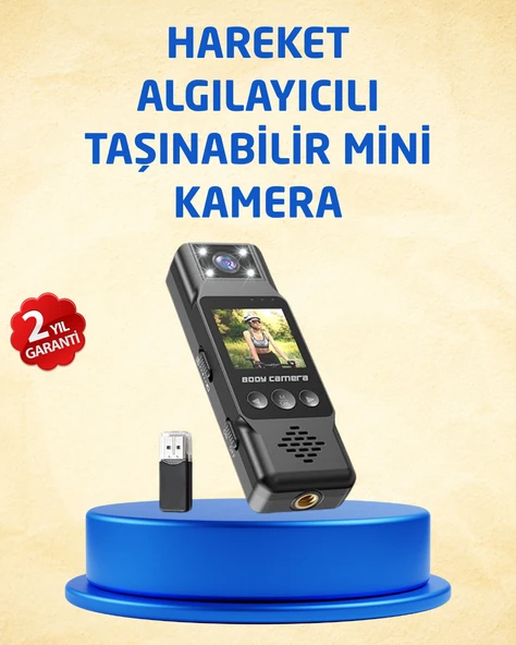 Taşınabilir Full HD Mini Kamera TFT Ekranlı - 1