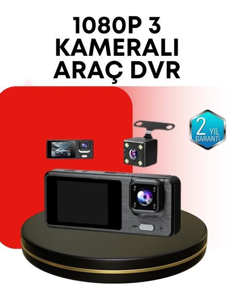 Araç Kamerası 3’lü Sistem | Full HD, Sesli Kayıt ve Park Gözetimi - 1