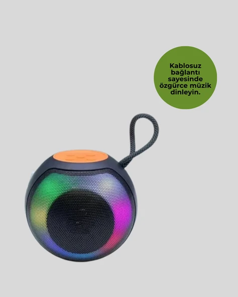 RGB Led Işıklı Güçlü Baslı Kablosuz Hoparlör - Resim 4