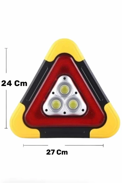 Işıklı Üçgen Reflektör Led Projektör Acil Durum Feneri Flaşör 500 Lümen - 3
