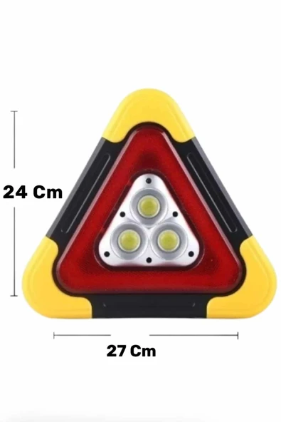 Işıklı Üçgen Reflektör Led Projektör Acil Durum Feneri Flaşör 500 Lümen - 3