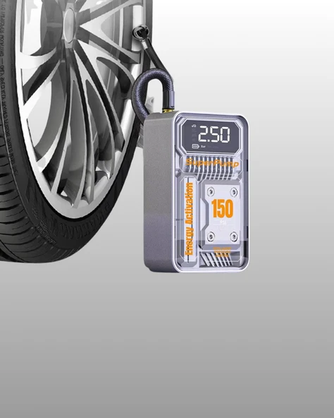 150 PSI Kablosuz Dijital Ekranlı Taşınabilir Araç Lastik Pompası - Resim 5