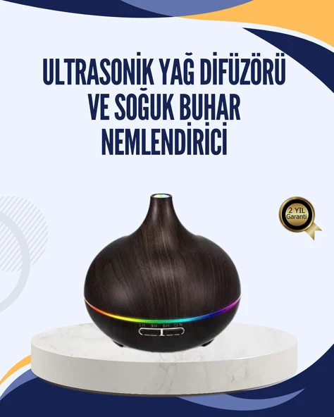 LED Işıklı Sessiz Çalışan Soğuk Buhar Nemlendirici ürün görseli 1