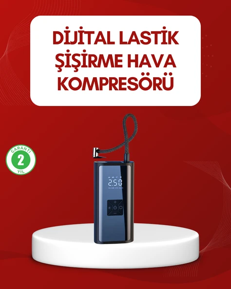 12V Uyumlu Çok İşlevli Akıllı Araç Lastik Pompası ürün görseli