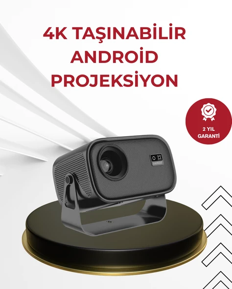 WiFi 6 ve Bluetooth 5 Bağlantılı Taşınabilir Projeksiyon Makinesi - 1