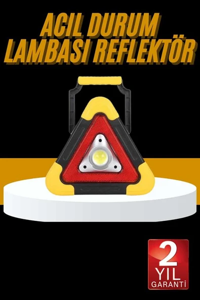 Reflektör Işıklı Ikaz Lambası Şarjlı Çok Fonksiyonlu Işıklı Üçgen Reflektör - Resim 2
