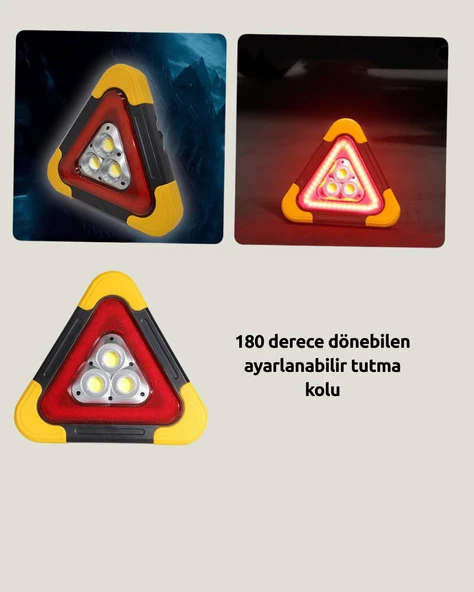 2000mAh Kapasiteli Taşınabilir Üçgen Park Lambası - Resim 3