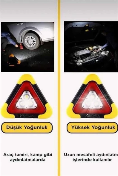 Solar Şarjlı Çok Fonksiyonlu Reflektör Işıklı Ikaz Lambası Acil Durum Reflektörü Acil Durum Uyarı Lambası - Resim 5