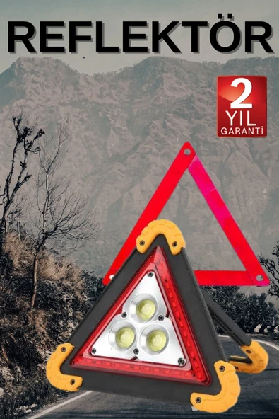 Solar Şarjlı Çok Fonksiyonlu Reflektör Işıklı Ikaz Lambası Acil Durum Reflektörü Acil Durum Uyarı Lambası