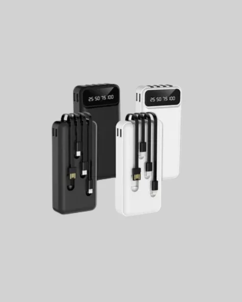 Kamp ve Seyahat İçin 20.000mAh LED Işıklı Hızlı Şarj Powerbank - 5