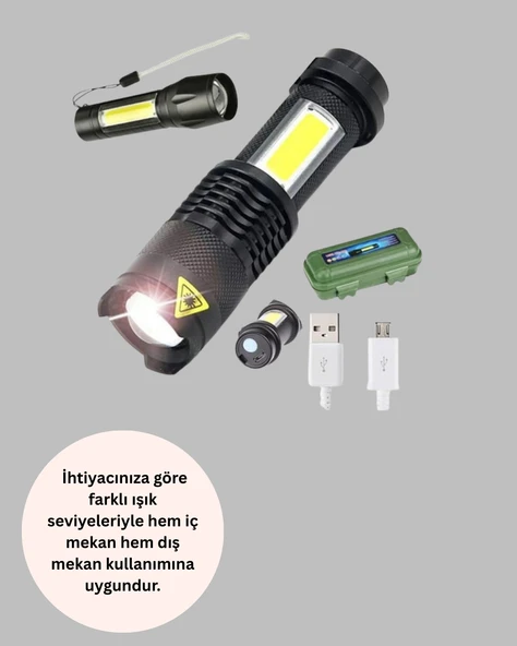 Suya Dayanıklı 4 Modlu Mini LED El Feneri - Resim 3