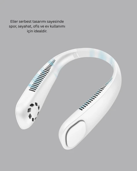 Uzun Ömürlü Bataryalı 9-18 Saat Kullanımlı Boyun Fanı - Resim 3