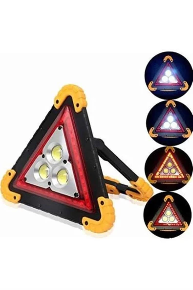 Reflektör Işıklı Ikaz Lambası Şarjlı Çok Fonksiyonlu Işıklı Üçgen Reflektör ürün görseli