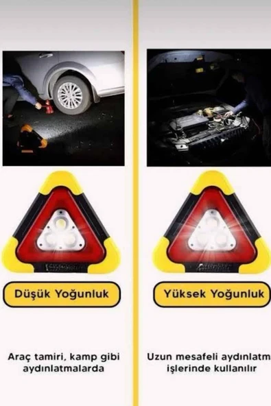 Solar Şarjlı Çok Fonksiyonlu Reflektör Işıklı Ikaz Lambası Acil Durum Reflektörü Acil Durum Uyarı Lambası - 5